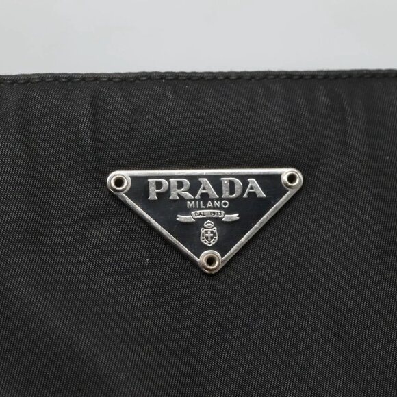 PRADA Tote Bag Nylon Black Silver Auth hk2904 - Picture 11 of 16